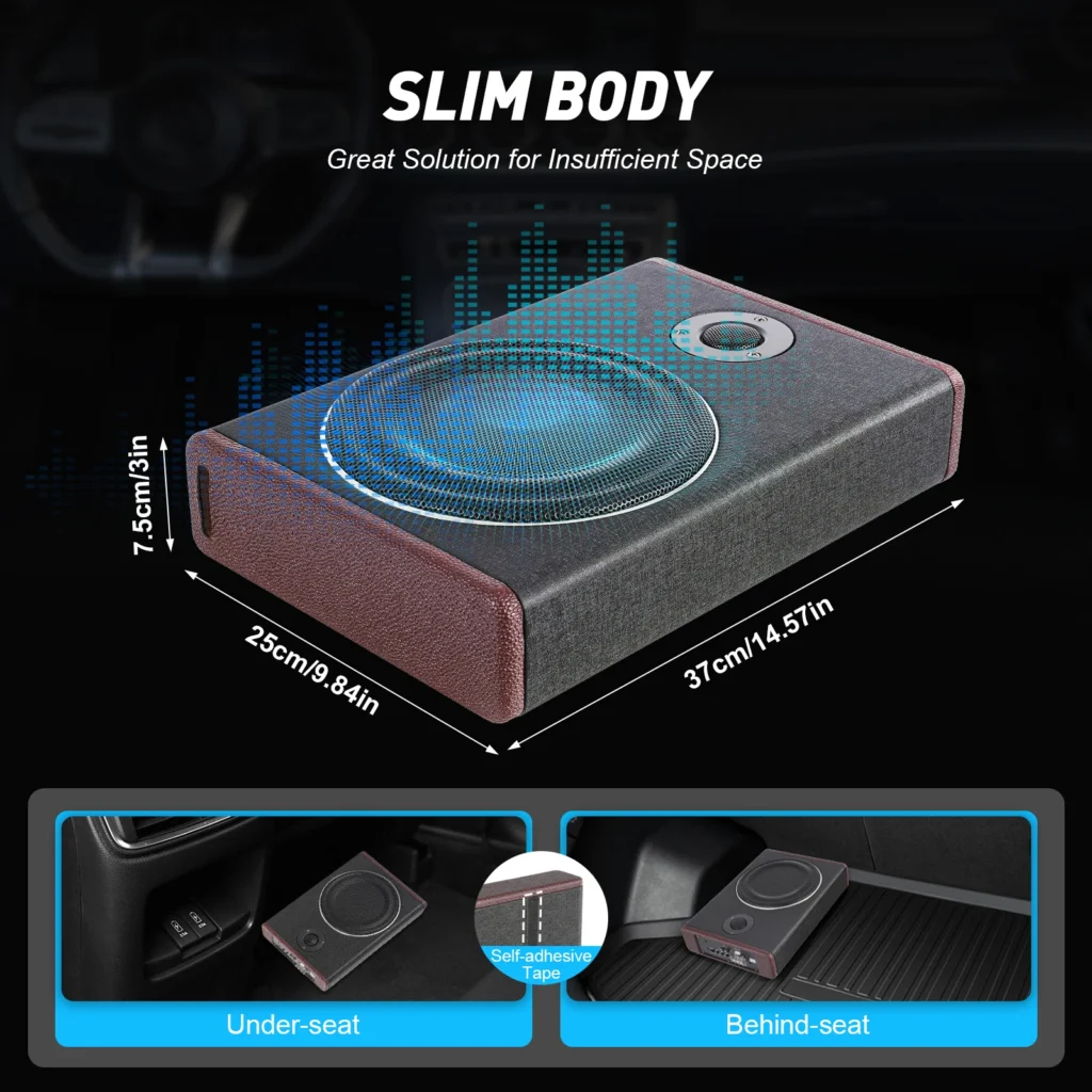 8-calowy aktywny subwoofer samochodowy pod siedzenie , ultracienki, wzm…