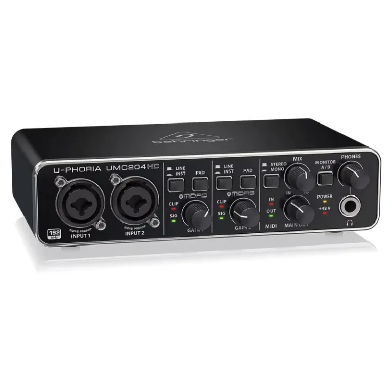 Behringer UMC204HD 2-wejściowy/4-wyjściowy interfejs audio USB 2.0 z 2 przedwzmacniaczami mikrofonowymi Midas - zdjęcie 1