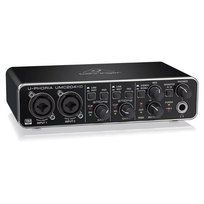 Behringer UMC204HD 2-wejściowy/4-wyjściowy interfejs audio USB 2.0 z 2…