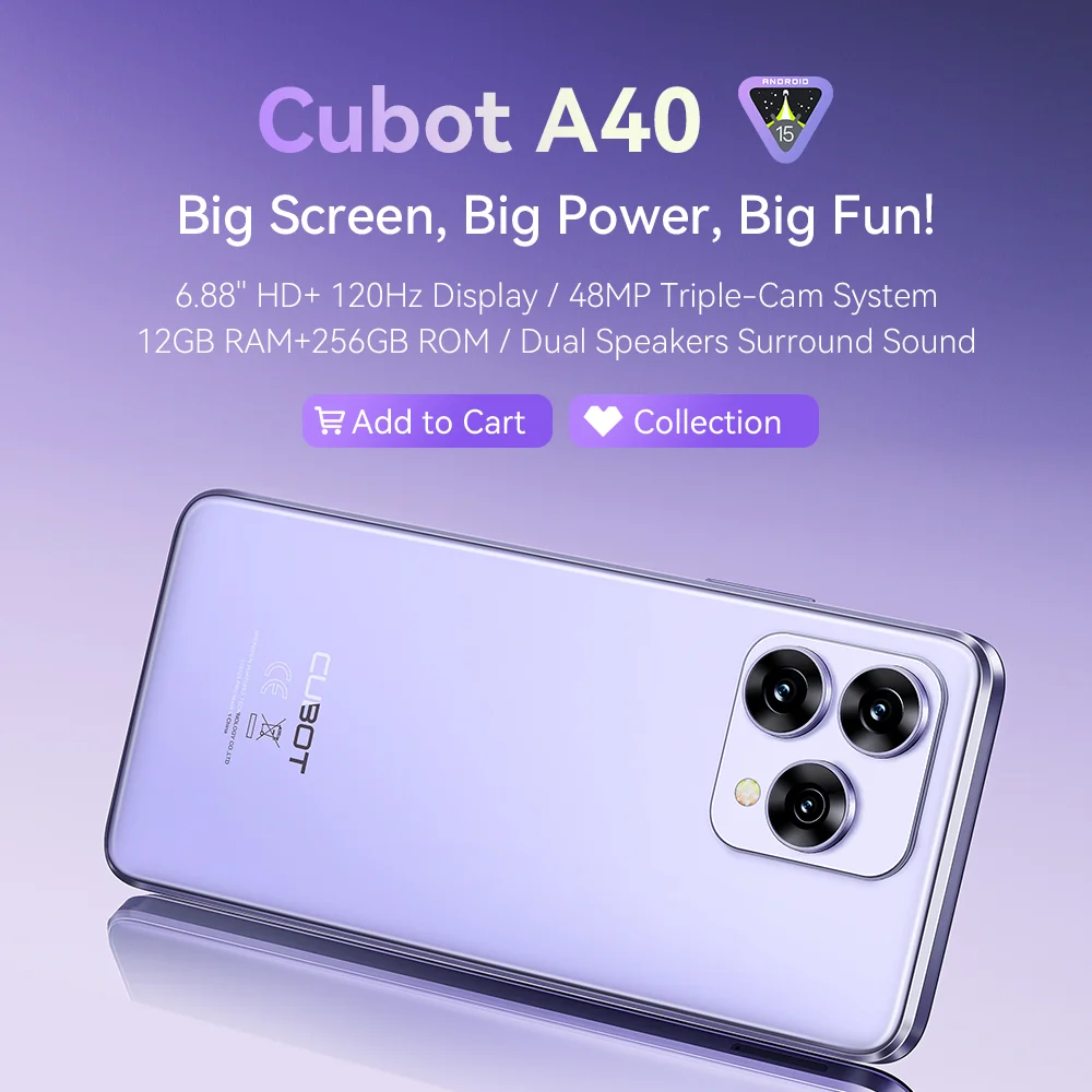 Cubot A40 smartfon z androidem 15