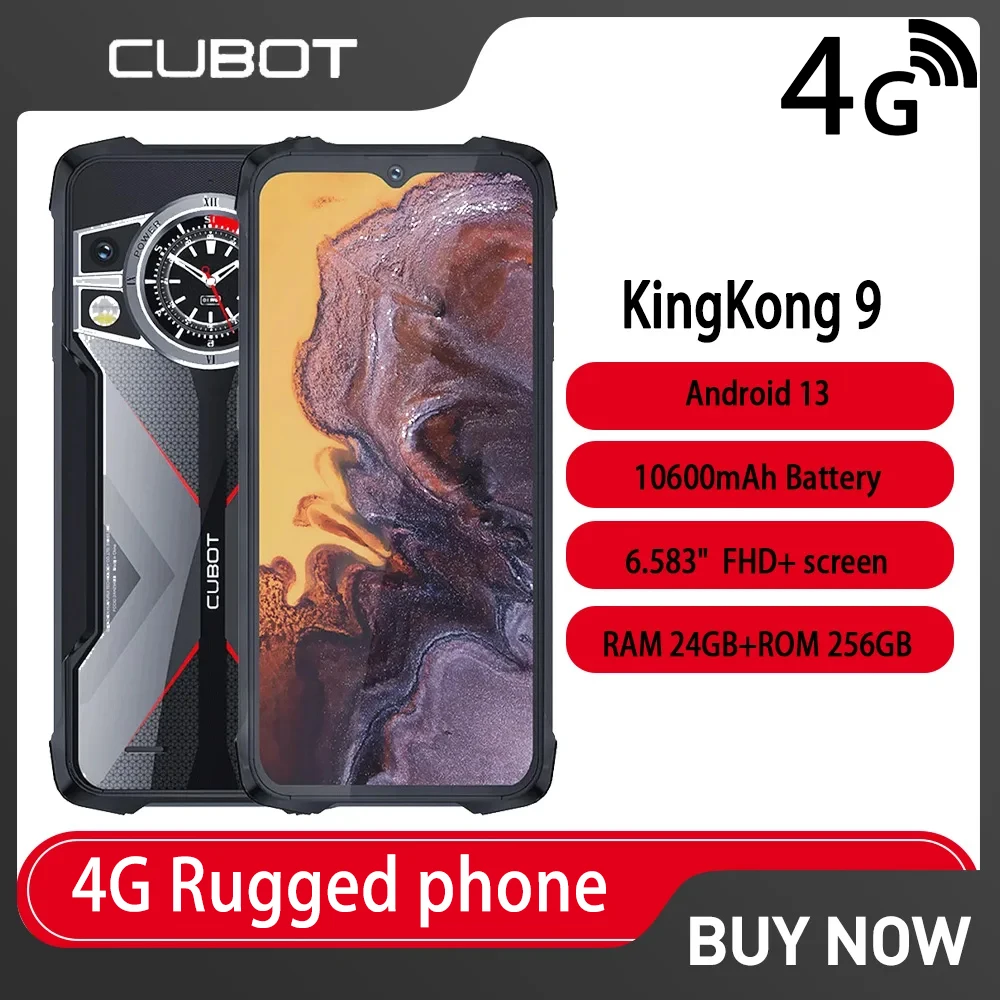 Cubot KingKong 9 4G Wytrzymały Smartfon Android 13 Bateria Ekran 6.583“…