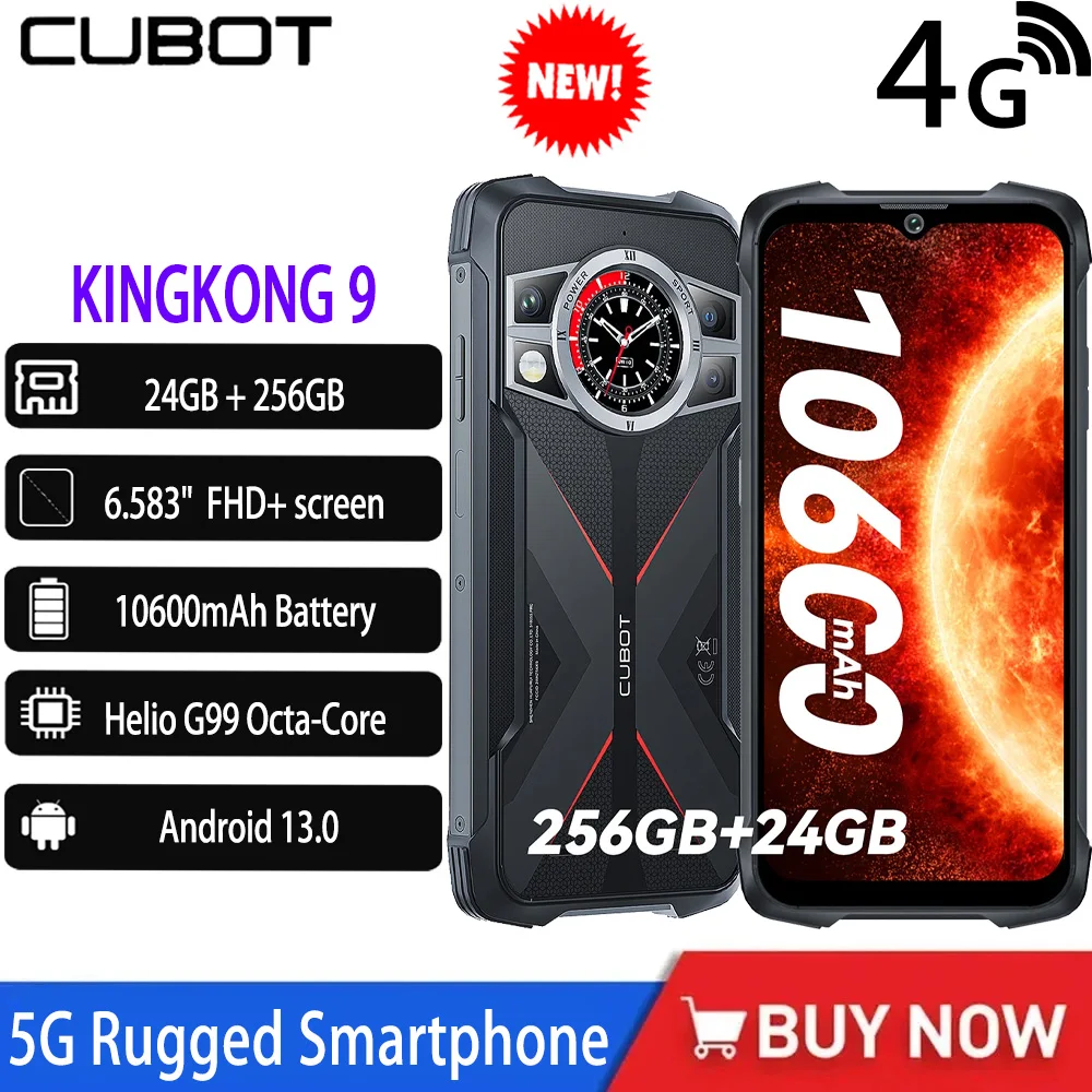 Cubot KingKong 9 Wytrzymały smartfon 4G z ekranem 6,583 cala HD, ośmior…