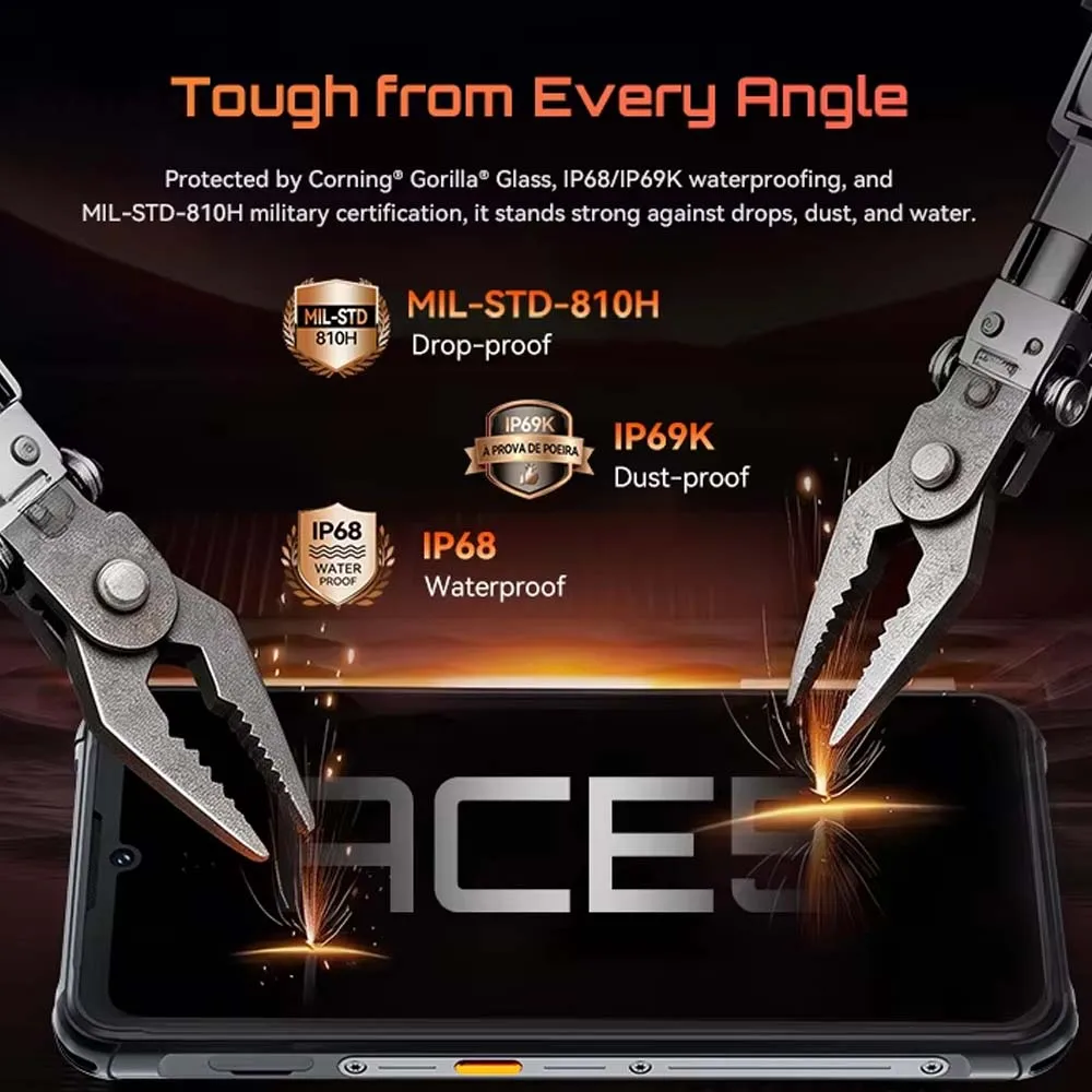 Cubot KingKong ACE 5 Android 16 Wytrzymały smartfon (8+12) RAM ROM 6.745