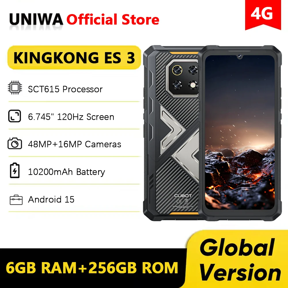 Cubot KingKong ES 3 Cienki, Wytrzymały Smartfon Android 15, Ekran 6,745…