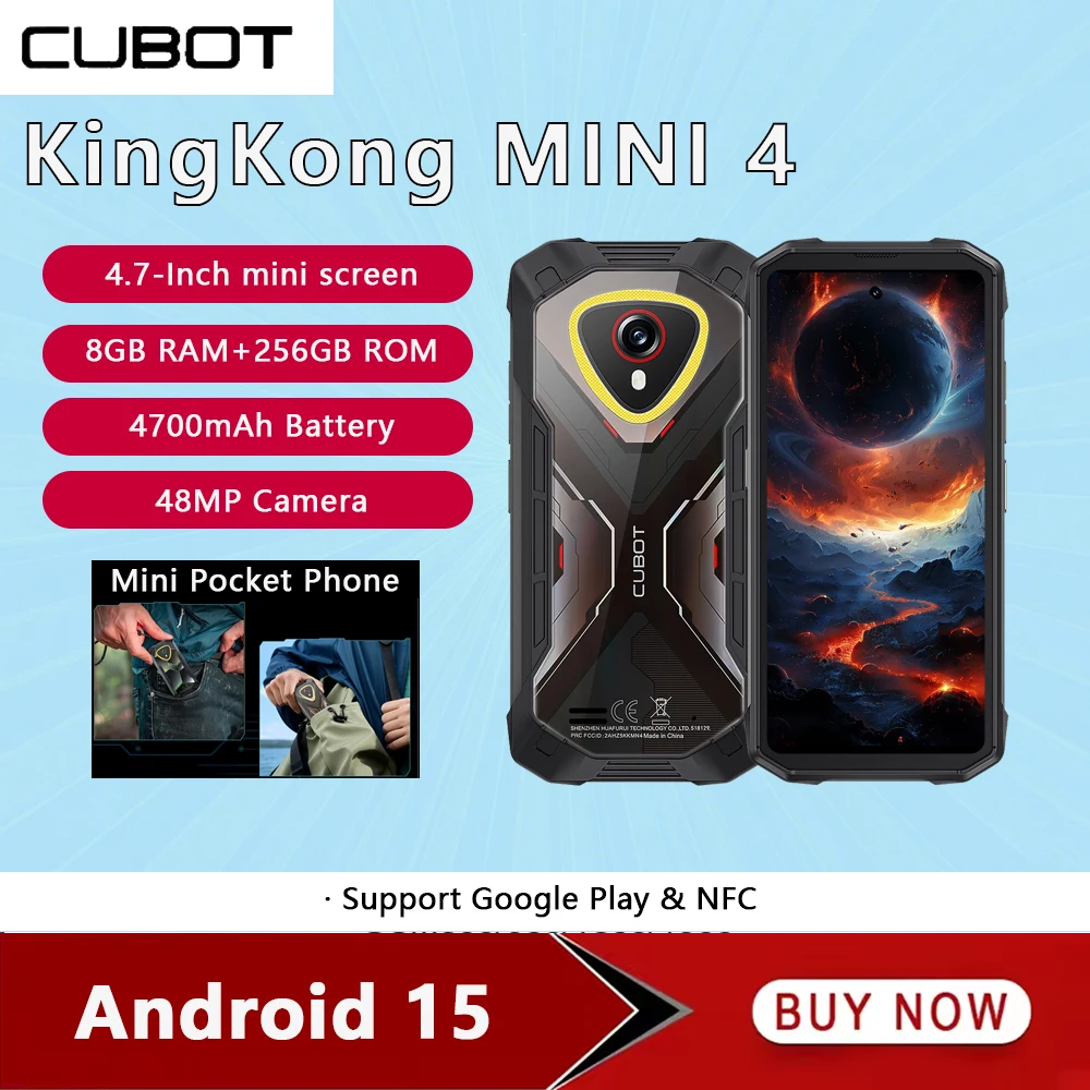 Cubot KingKong MINI 4 Wytrzymały Smartfon Android 15 Do RAM