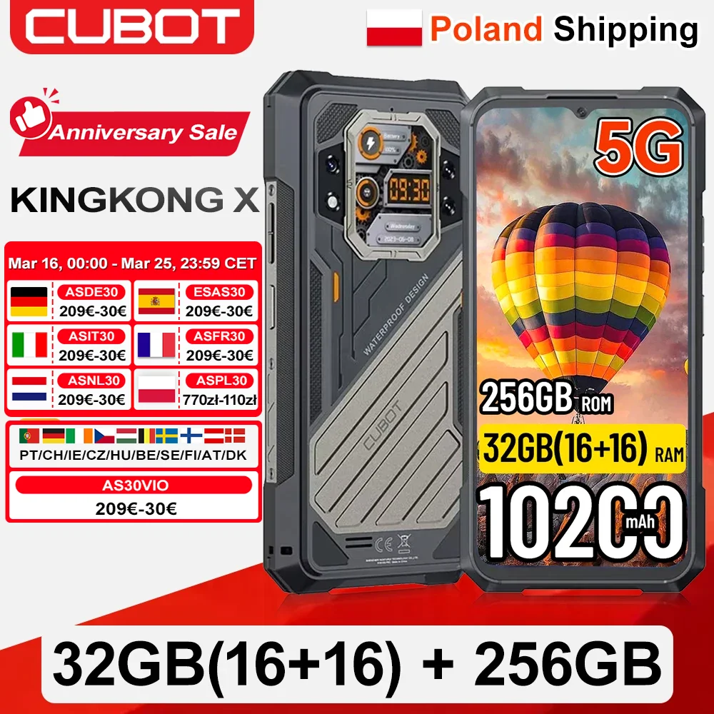 CUBOT KingKong X Android 14 Smartphone (16+16) 6.583
