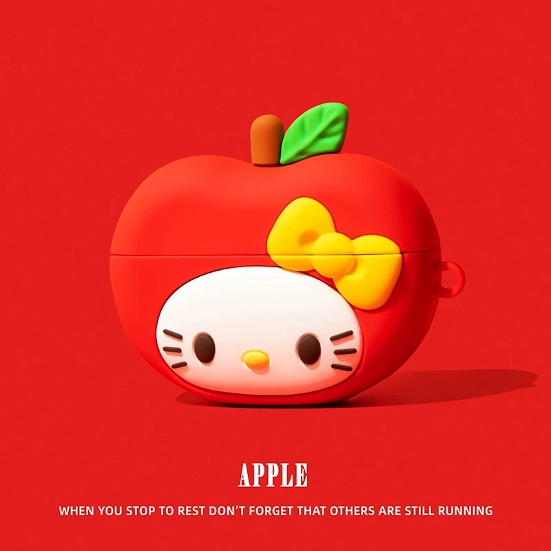 Czerwone Jabłko Hello Kitty Silikonowe Etui na Słuchawki AirPods 3 4 Pr…