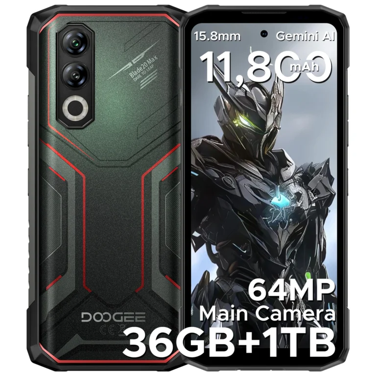 DOOGEE Blade 20 Max Wytrzymały Smartfon 11800mAh Bateria 33W 36GB+1TB Helio G100 CPU 64MP+20MP Aparat Widzenie Nocne Android 15 - zdjęcie 1
