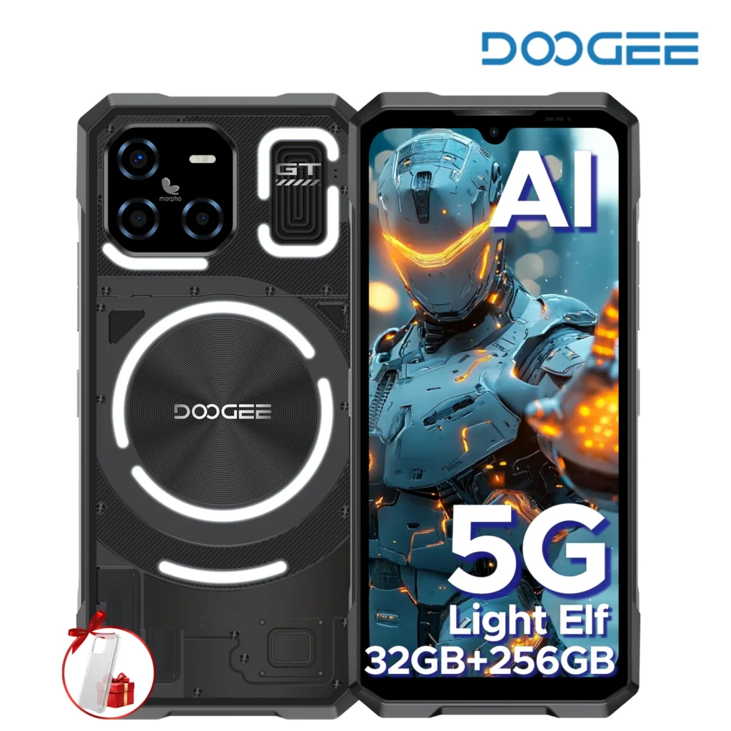 DOOGEE Blade GT Wytrzymały telefon komórkowy 32GB RAM 256GB ROM Efekt świetlny LED Dimensity 7050 6.72” FHD+ 120Hz Bateria 5500mAh Smartfon NFC