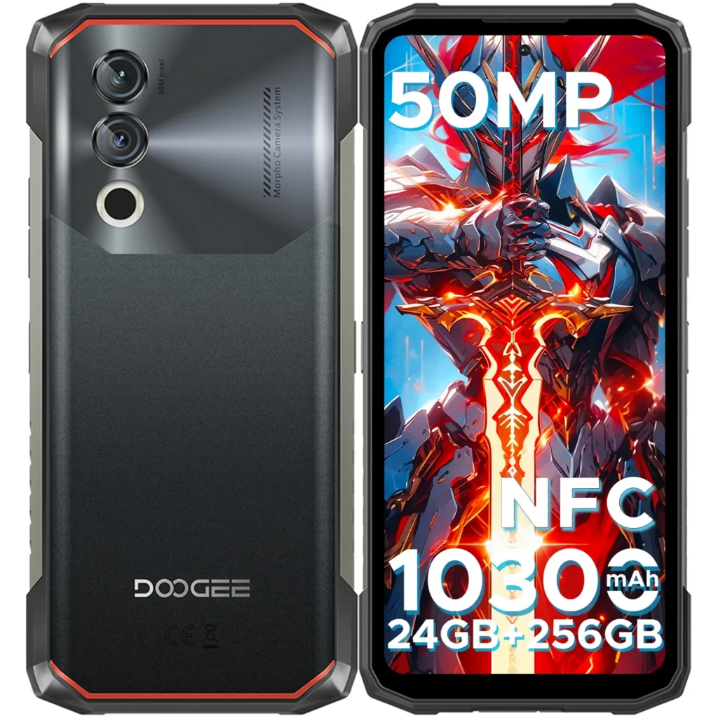 DOOGEE Blade10 Power Wytrzymały telefon komórkowy Gemini AI, 6,6″ ekran, 10300 mAh, 24 GB RAM (6+18), 256 GB ROM, Android 16