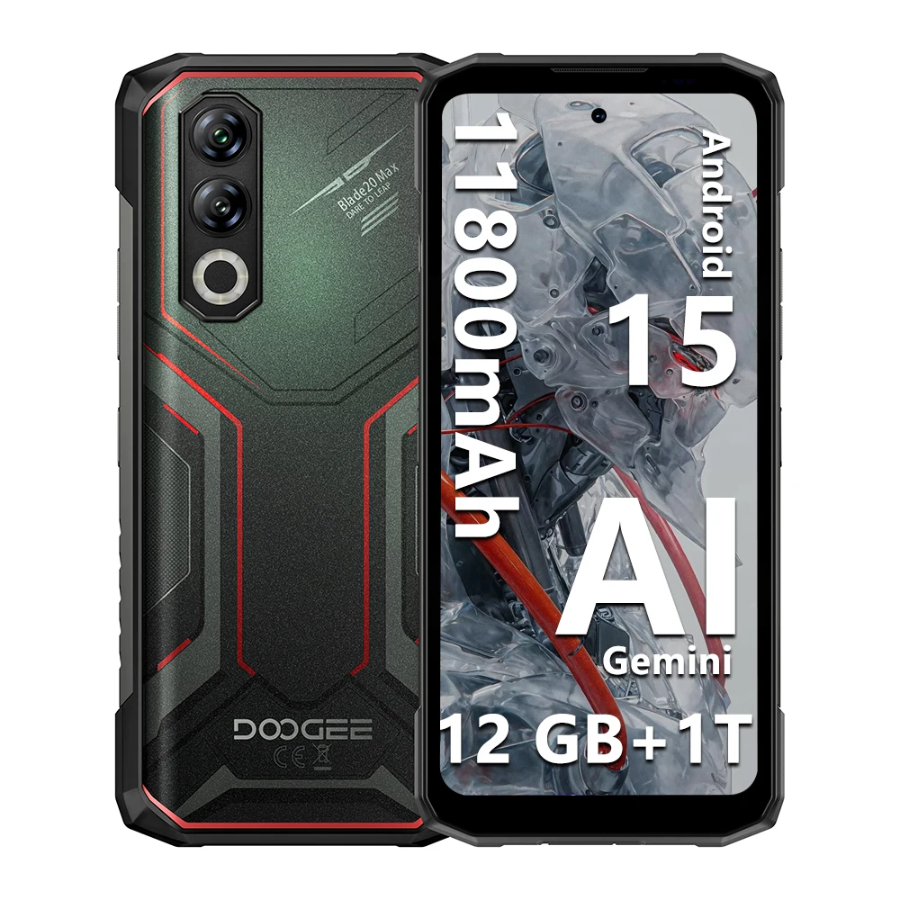 DOOGEE Blade20 Max Wytrzymały Telefon 36GB (12GB+24GB) RAM 1TB ROM 6,6” Ekran 11800mAh Bateria 64MP Kamera AI Android 15