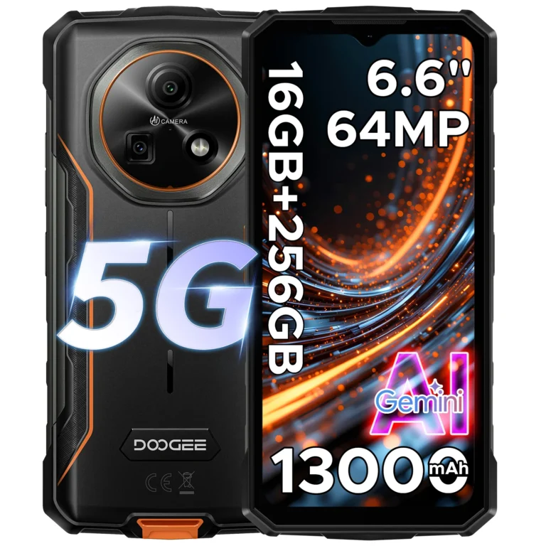 DOOGEE Fire 7 5G Wytrzymały Telefon Komórkowy Bateria 13000mAh Android 15 Ekran 6.6'' Dimensity 6300 Z 4GB RAM 256GB Pamięci Smartfon Kamera 64MP NFC - zdjęcie 1
