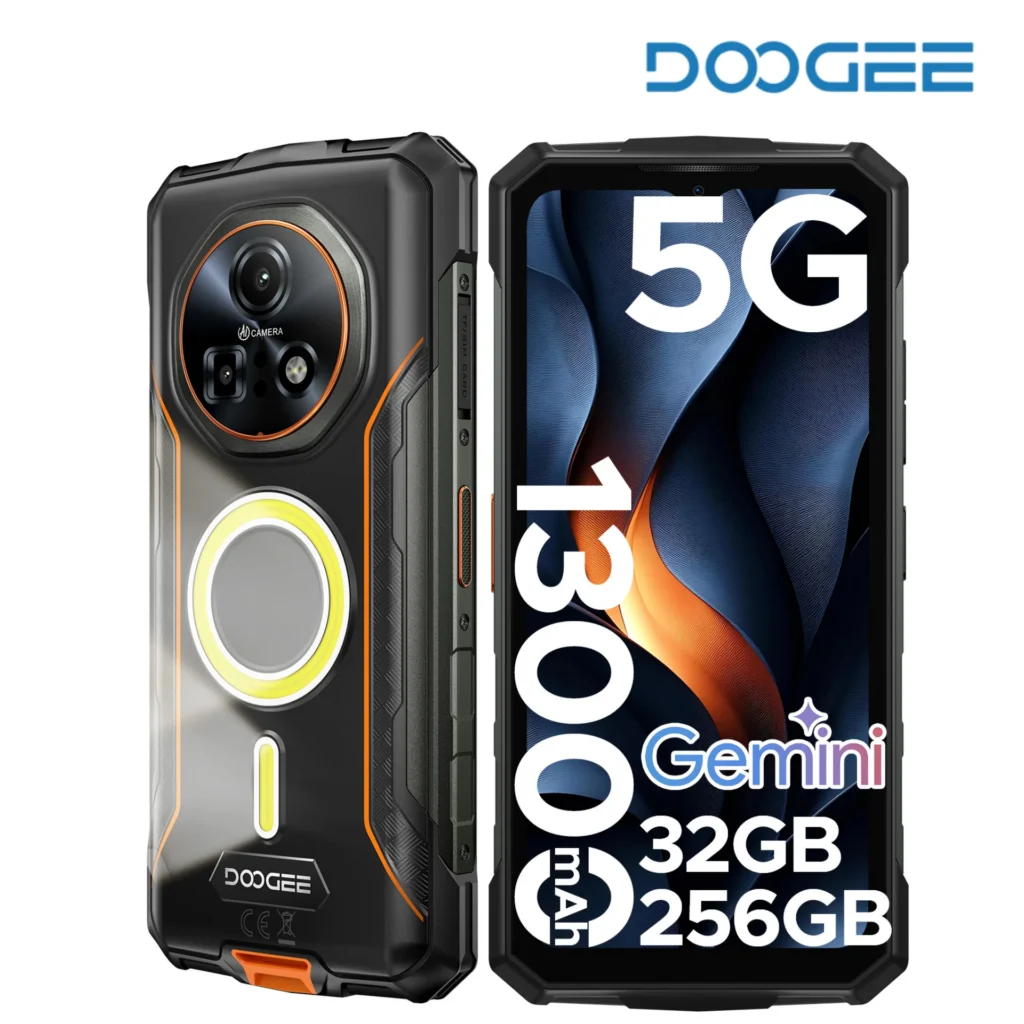 DOOGEE Fire 7 Pro 5G Wytrzymały Telefon 32GB 256GB Podwójna Lampka Kempingowa 13000mAh Aparat 64MP Ekran 6.6
