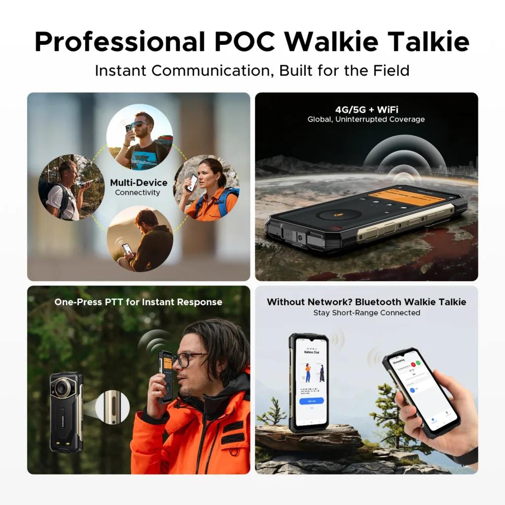 DOOGEE Fire 7 Ultra 5G Wytrzymały telefon 6,6” 8GB 256GB 13000mAh NFC Android 15 POC Głośnik 125dB