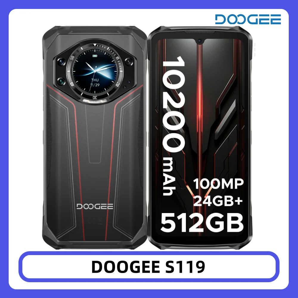 DOOGEE S119 Wytrzymały telefon komórkowy 32GB RAM + 256GB ROM 6.72