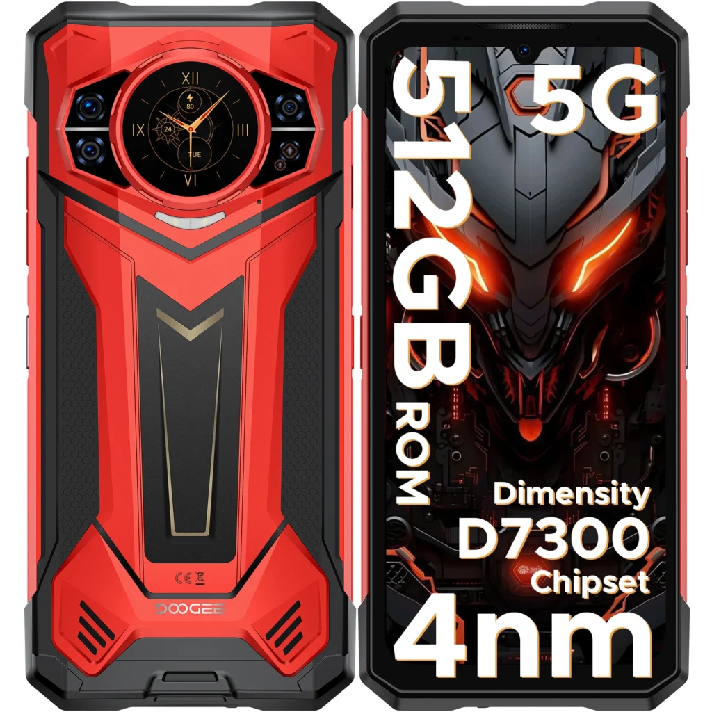 DOOGEE S200 Plus 5G Wytrzymały telefon z AI, wyświetlacz AMOLED 1,32 cala, Android 15, bateria 11000 mAh, 16 GB RAM, 512 GB pamięci, ekran 6,72 cala, Dimensity 7300, NFC