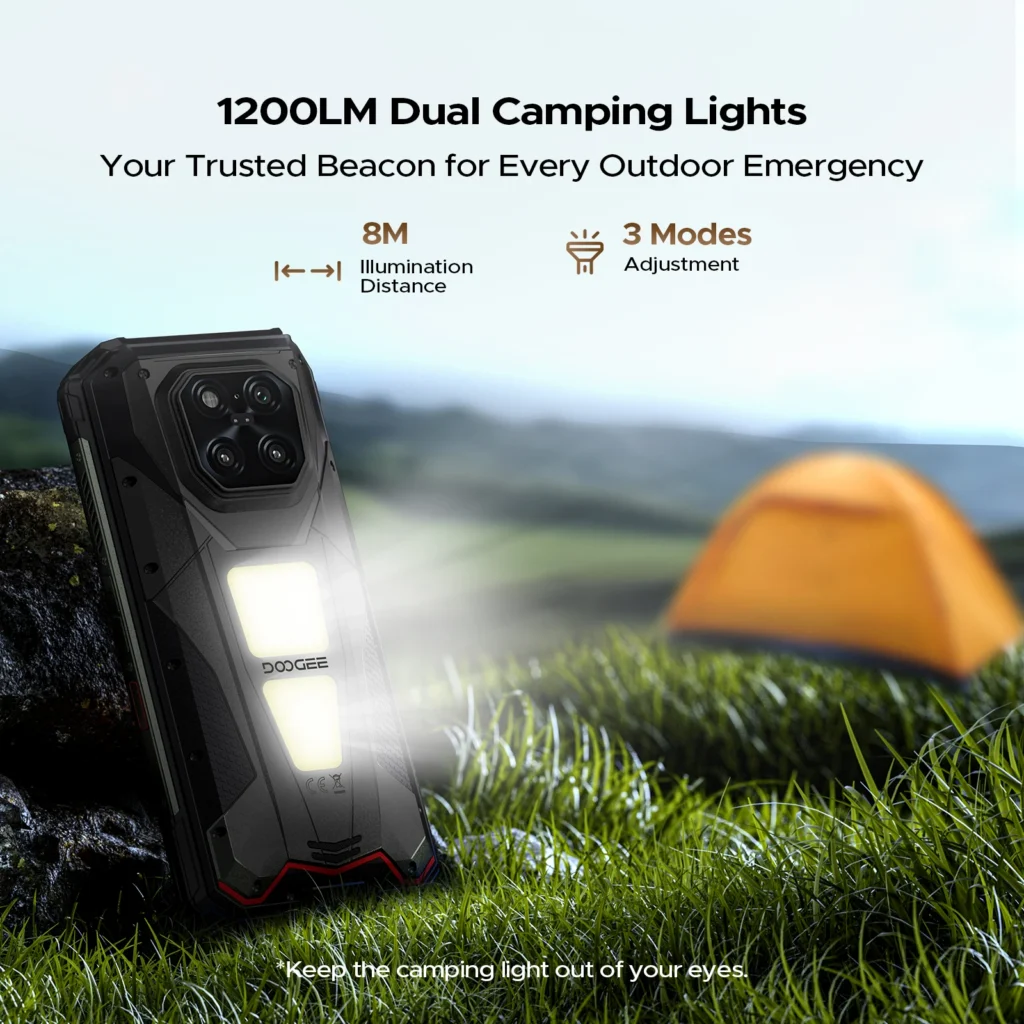 DOOGEE V Max LR 5G Wytrzymały Telefon z Laserowym Dalmierzem, Podwójnymi Latarkami Kempingowymi, 16GB RAM, 512GB ROM, Ekran 6.78”, Bateria 20500mAh, Smartfon