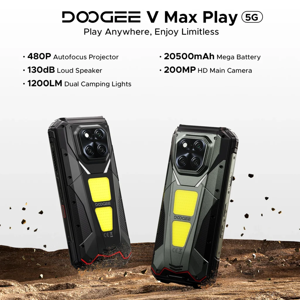 DOOGEE V Max Play Wytrzymały Telefon z Projektorem 6.78