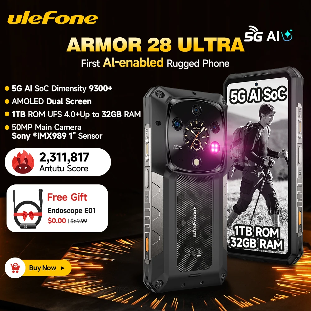 【2025 Nowość】 Wytrzymały telefon Ulefone Armor 28 Ultra 5G AI ROM Do pa…