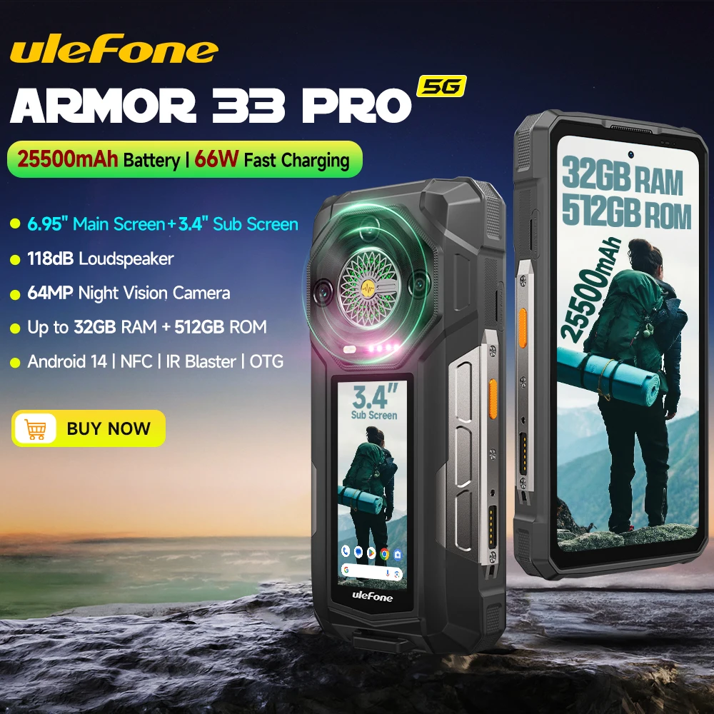 【2025 Nowość】Ulefone Armor 33 Pro 5G Wytrzymały Telefon Smartfon Androi…
