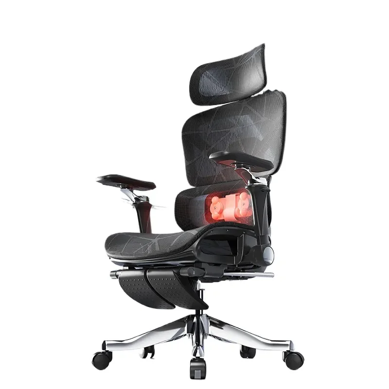 Ergonomiczne krzesło biurowe z masażem, podgrzewaniem i wsparciem lędźwiowym, wygodne krzesło gamingowe do domu