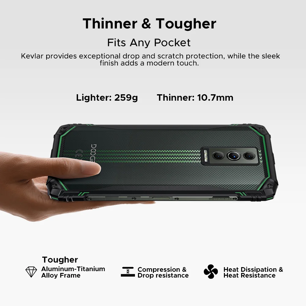 Globalna Wersja DOOGEE Blade10 Wytrzymały Telefon Energooszczędny Ultracienki Android 15 Bateria 6150mAh Ekran 6.56” Widevine L1 Smartfon