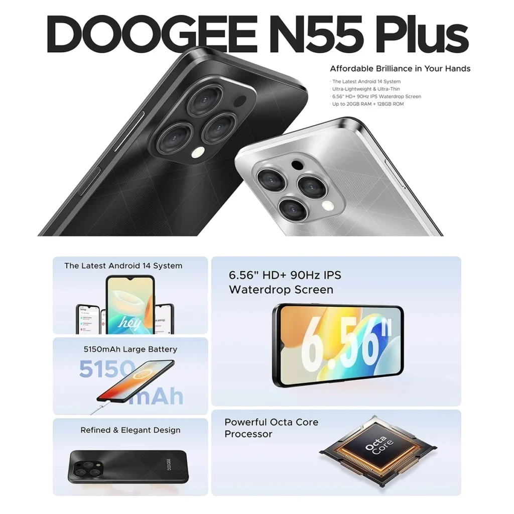 Globalna wersja DOOGEE N55 Smartfon 6,56