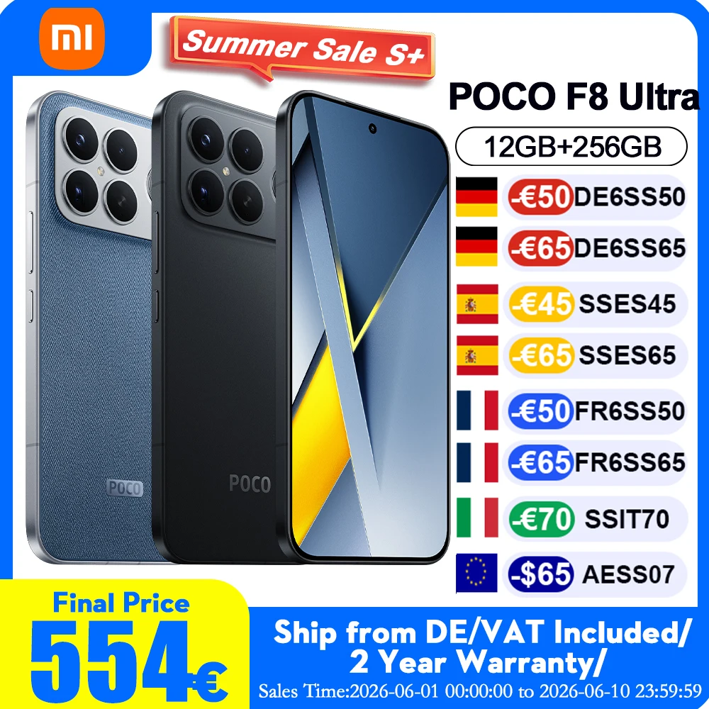Globalna Wersja POCO F8 Ultra Smartphone Light Fusion 950 z OIS 6.9” P…