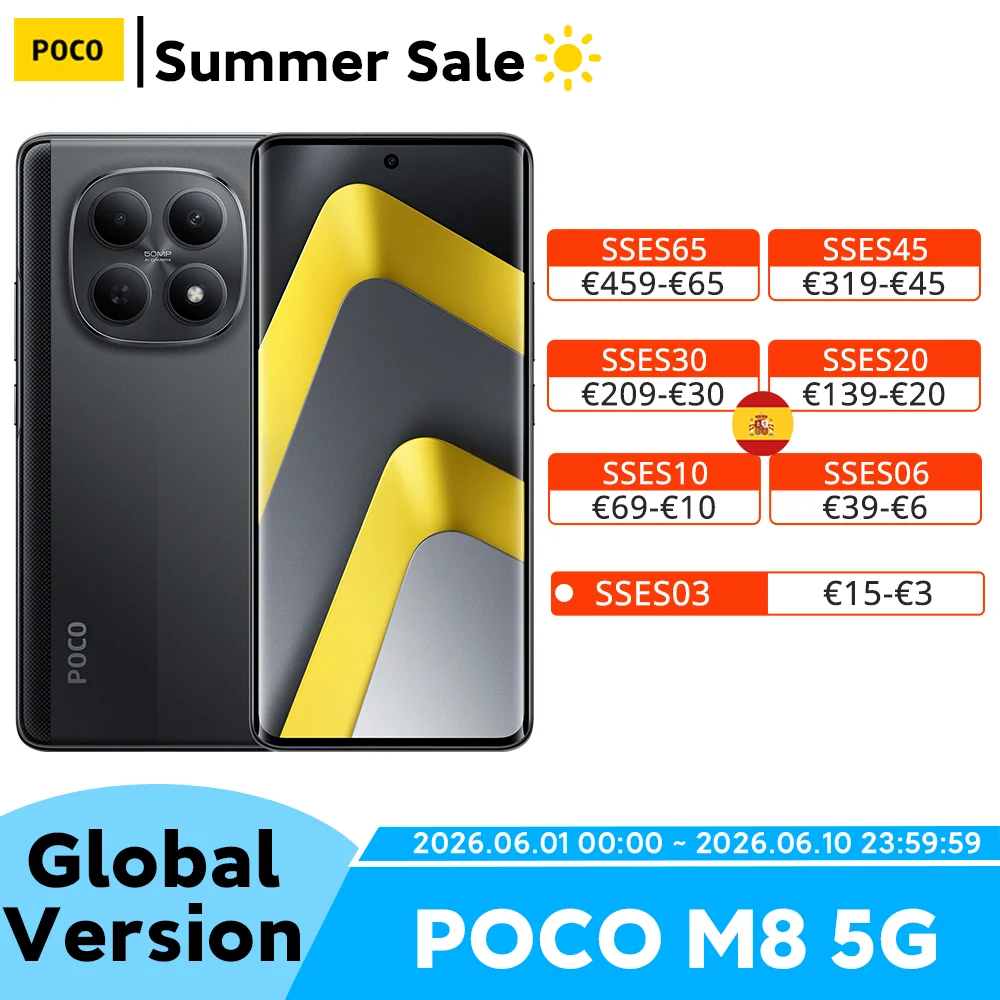 Globalna wersja POCO M8 5G Snapdragon 6 Gen 3 Smartfon 6,77