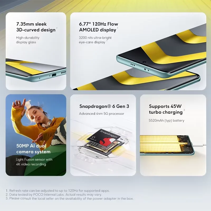 Globalna wersja POCO M8 5G Snapdragon 6 Gen 3 Smartfon 6,77