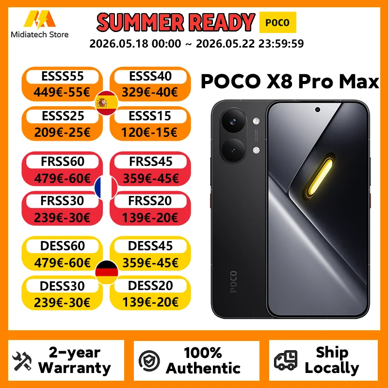 Globalna Wersja POCO X8 Pro Max Dimensity 9500s Smartphone (typ) HyperC…