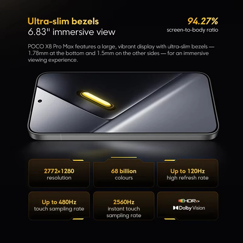 Globalna Wersja POCO X8 Pro Max Smartphone Dimensity 9500s 6.83” 1.5K…