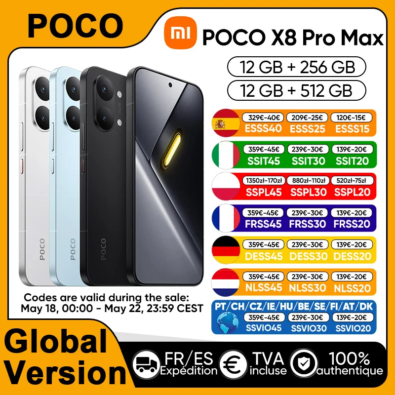 Globalna wersja smartfona POCO X8 Pro Max 5G MediaTek Dimensity 9500s…