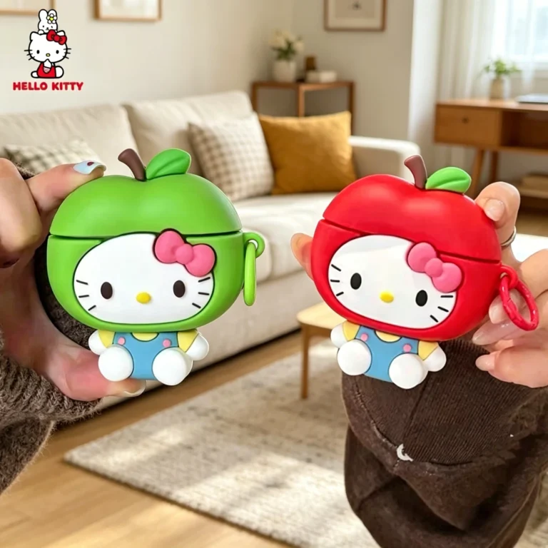 HelloKitty Urocza zatyczka przeciwkurzowa w kształcie kota, etui na AirPods 1 2 3 4 Pro 2, bezprzewodowe etui ładujące - zdjęcie 1