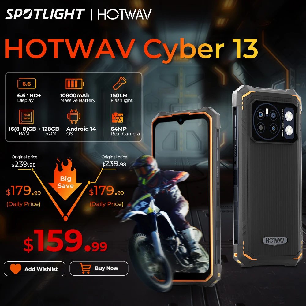 HOTWAV Cyber 13 Wytrzymały telefon Bateria masywna Smartfon 150 lm Lata…