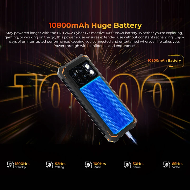 HOTWAV Cyber 13 Wytrzymały telefon Bateria masywna Smartfon 150 lm Lata…