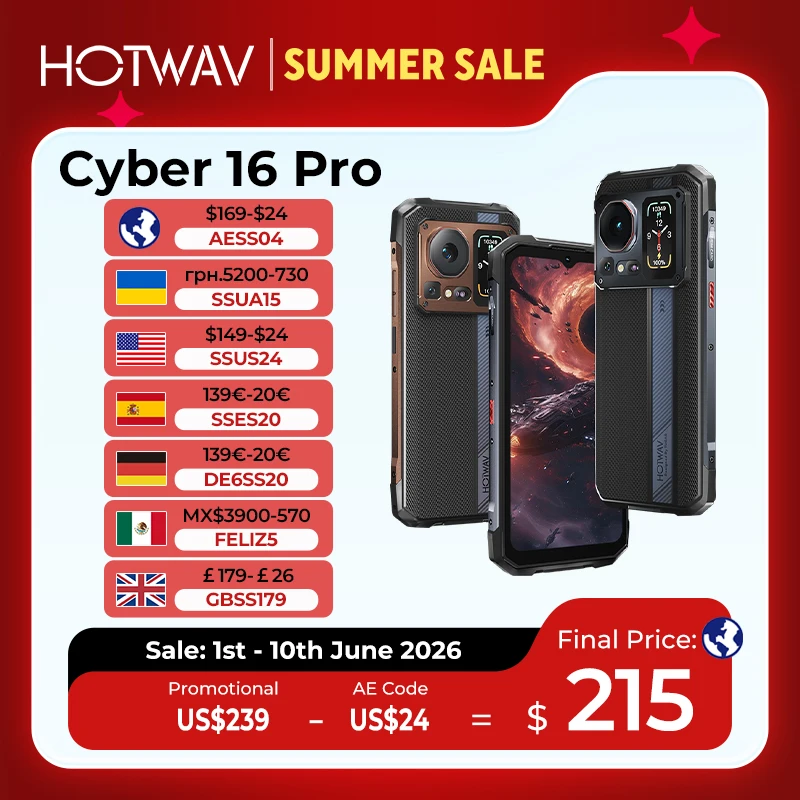 HOTWAV Cyber 16 Pro Wytrzymały Telefon G100 Telefon Komórkowy 6.6&…