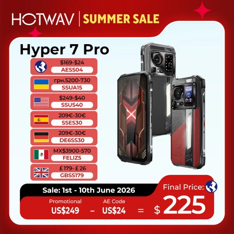 HOTWAV Hyper 7 Pro 5G Wytrzymały telefon Android 14 6,6'' FHD+ Smartfon… - zdjęcie 1