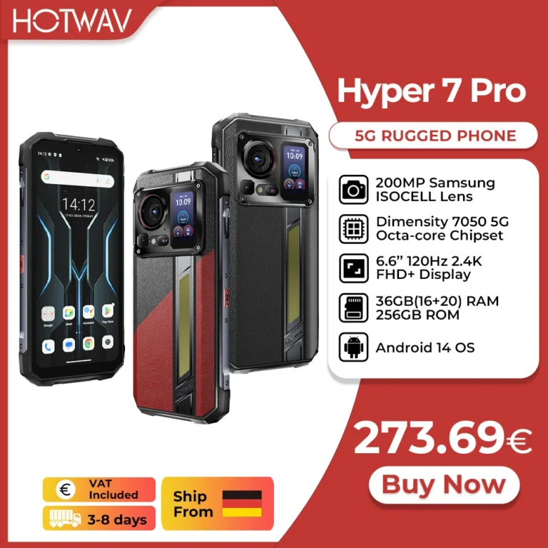 HOTWAV Hyper 7 Pro 5G Wytrzymały telefon Android 14 6,6'' Smartfon 36(1… - zdjęcie 1
