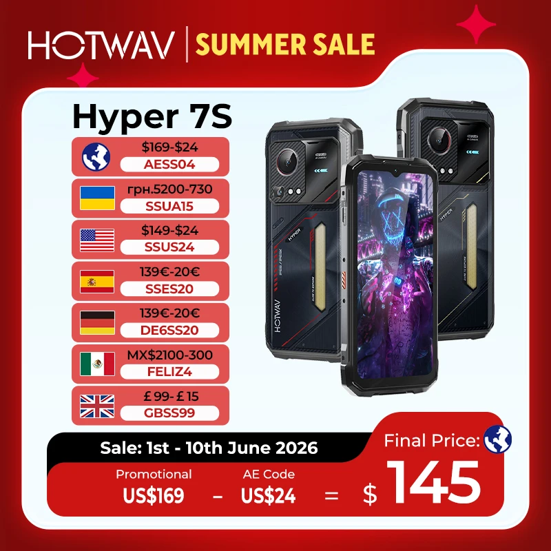 HOTWAV Hyper 7S Wytrzymały Telefon 5G Octa-core Android 15 Smartfon 6.6…