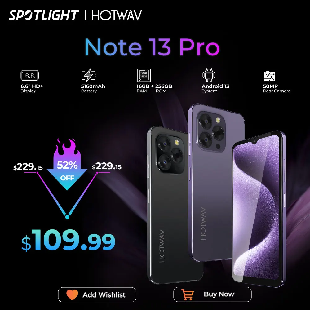 HOTWAV Note 13 Pro Smartphone 6,6 ” HD