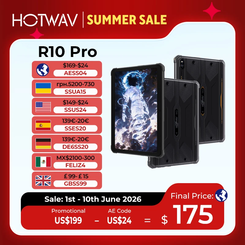 HOTWAV R10 Pro Wytrzymały tablet Massive Battery 10.1” HD+ Displa…