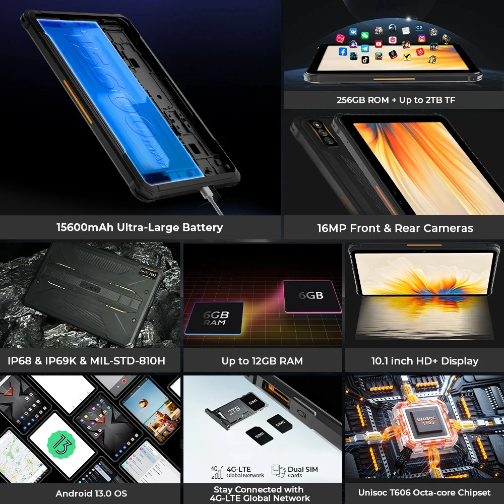 HOTWAV R7 wytrzymałe tablety z systemem Android 13 Battery Pad 10.1 �…