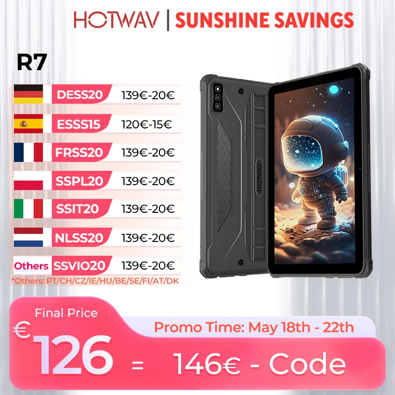 HOTWAV R7 Wytrzymały Tablet Ogromna Bateria 10.1” HD