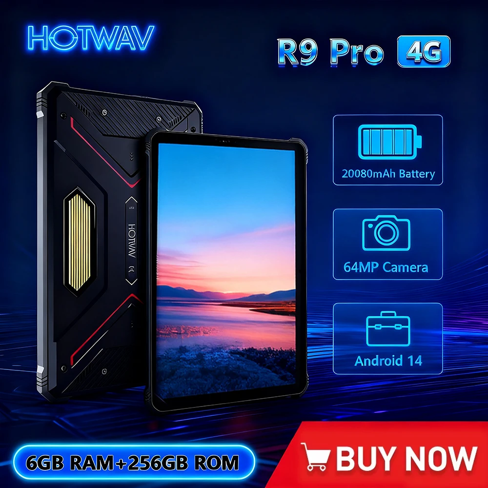 HOTWAV R9 Pro 4G Wytrzymały Tablet Android 14 Bateria Ładowanie Tablety…