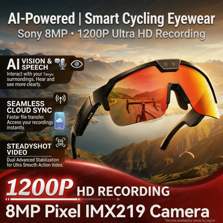 Inteligentne okulary AI 2026 z kamerą 1200P 4K, stabilizacją obrazu, wiatroodporne, tłumacz głosowy, okulary przeciwsłoneczne z funkcją rozmów i dźwiękiem otwartego ucha - zdjęcie 1