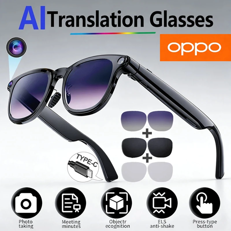 Inteligentne okulary OPPO AI 2026 z wielofunkcyjną kamerą do zdjęć i wi…