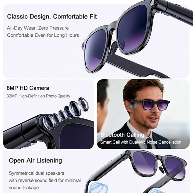 Inteligentne okulary OPPO AI 2026 z wielofunkcyjną kamerą do zdjęć i wi…