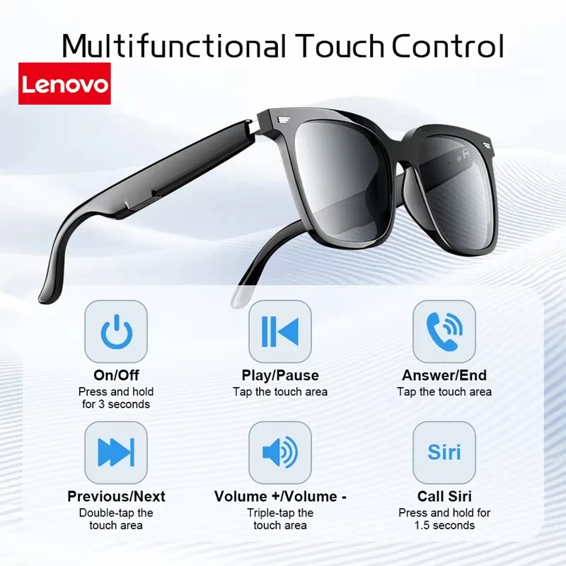 Lenovo AI Smart Glasses Bezprzewodowe Bluetooth 5.4 Okulary Sportowe As…