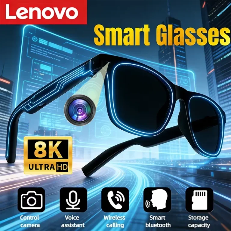 Lenovo AI Smart Glasses okulary przeciwsłoneczne Bluetooth 2026 z dotykowym sterowaniem, aparatem, nagrywaniem, tłumaczem, asystentem głosowym i muzyką - zdjęcie 1